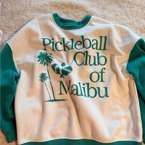 Grayson Threads Green and White Crewneck Sweater